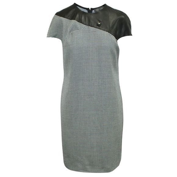 Versace Dresses Pre Loved Versace Houndstooth And Leather Elegant